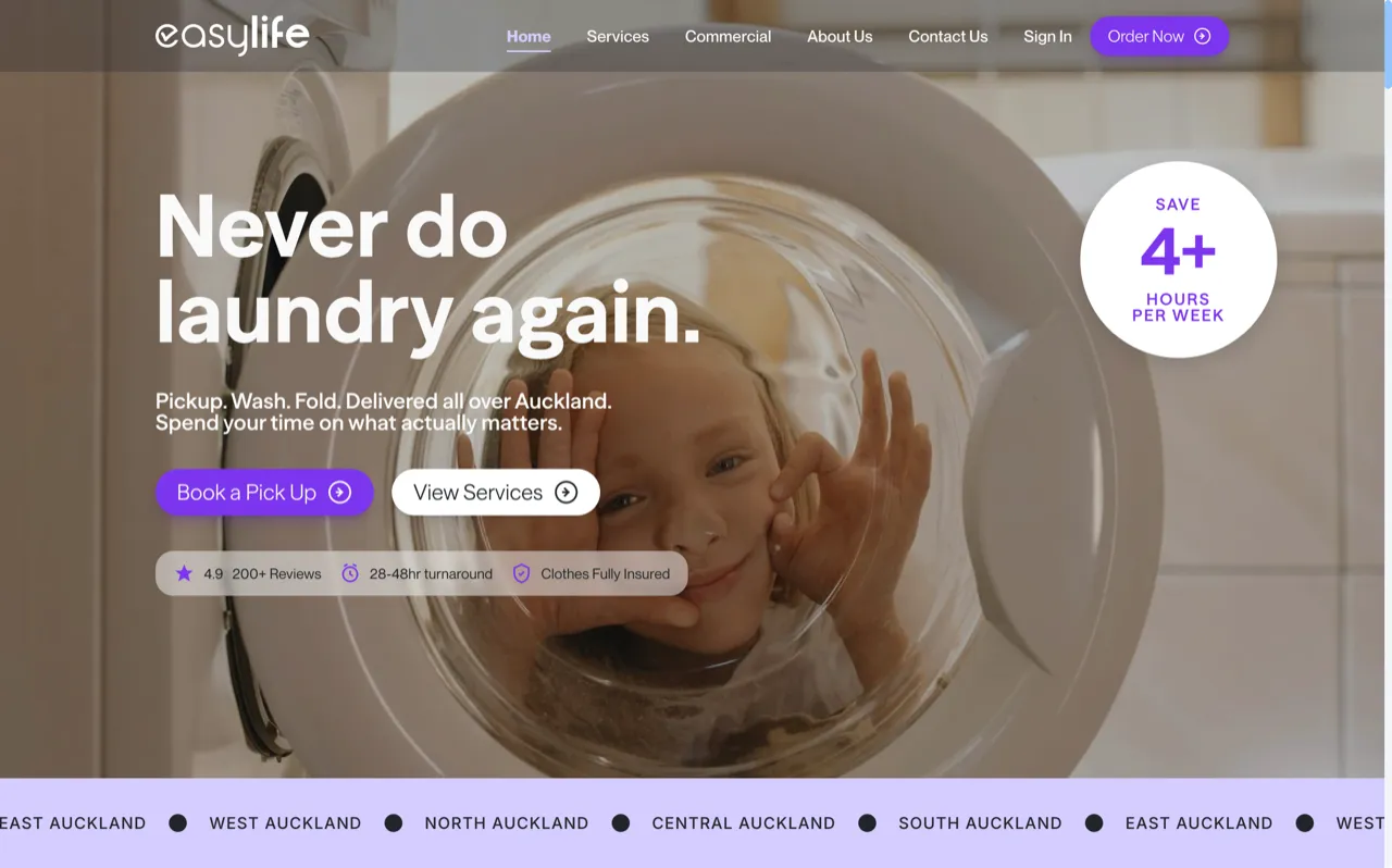 EasyLife — Web Design case study by Merlin Wise